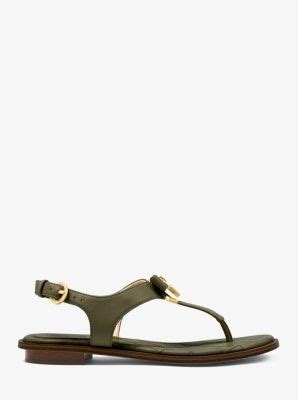 michael kors alice leather sandal olive|Michael kors leather sandals + FREE SHIPPING .